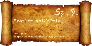 Szatler Valéria névjegykártya